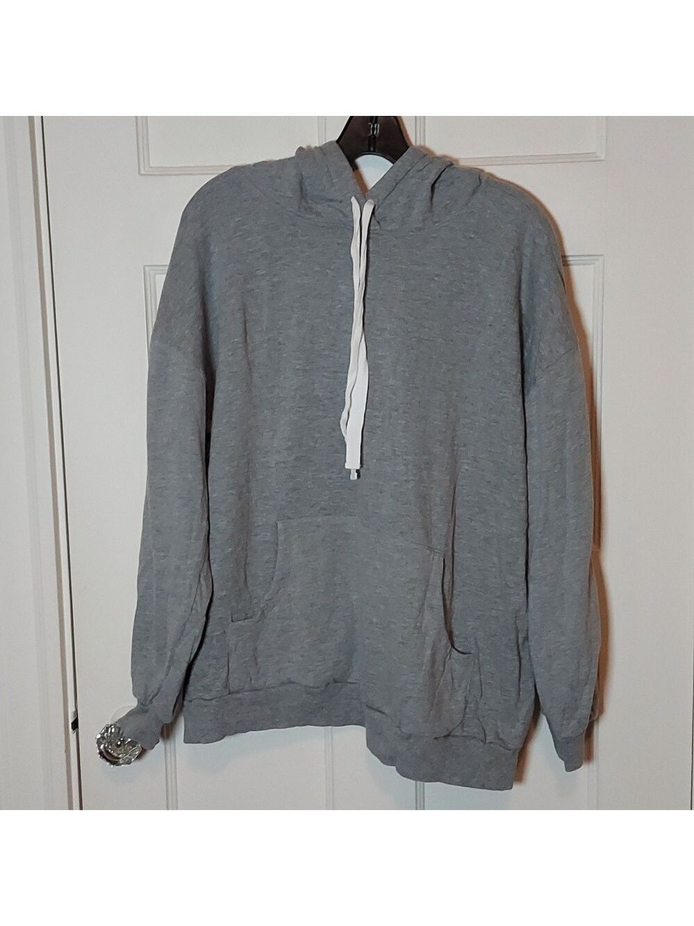 Eloquii Woman's Plus Gray Hoodie Kangaroo Pouch Sz 14/16